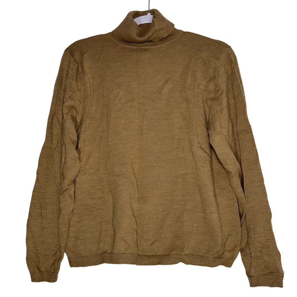 Pendleton Mens Large Camel Tan 100% Merino Wool‎ Turtleneck Sweater